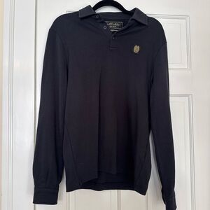 Black Long Sleeve AC Milan Polo Shirt